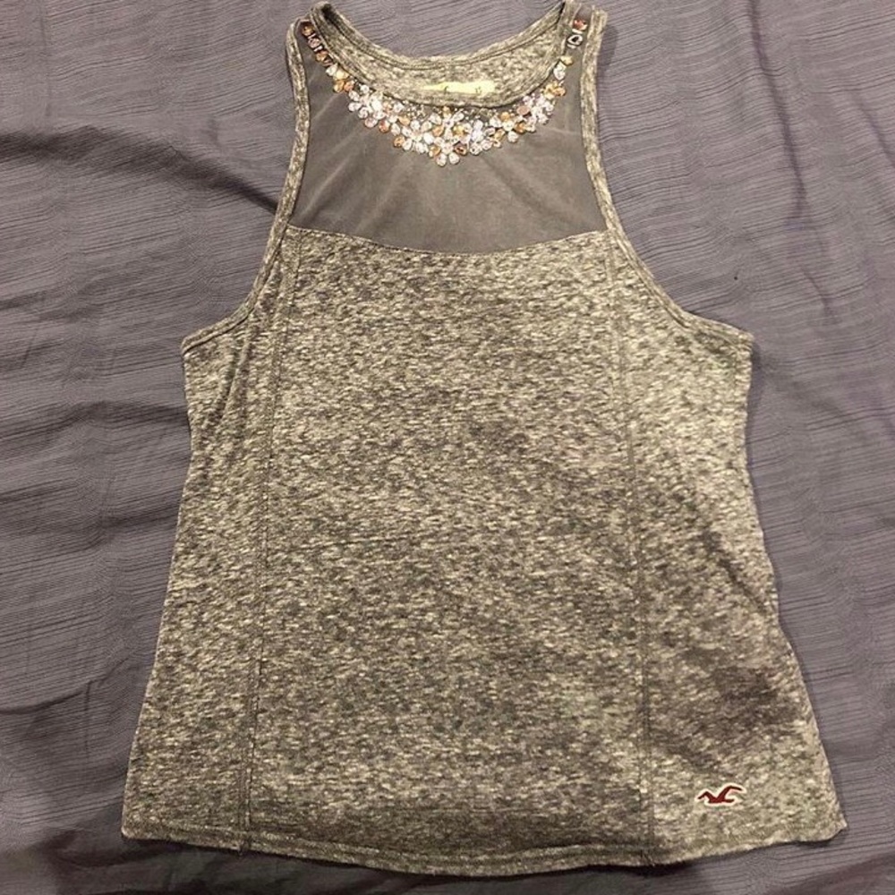 Sleeveless jeweled shirt